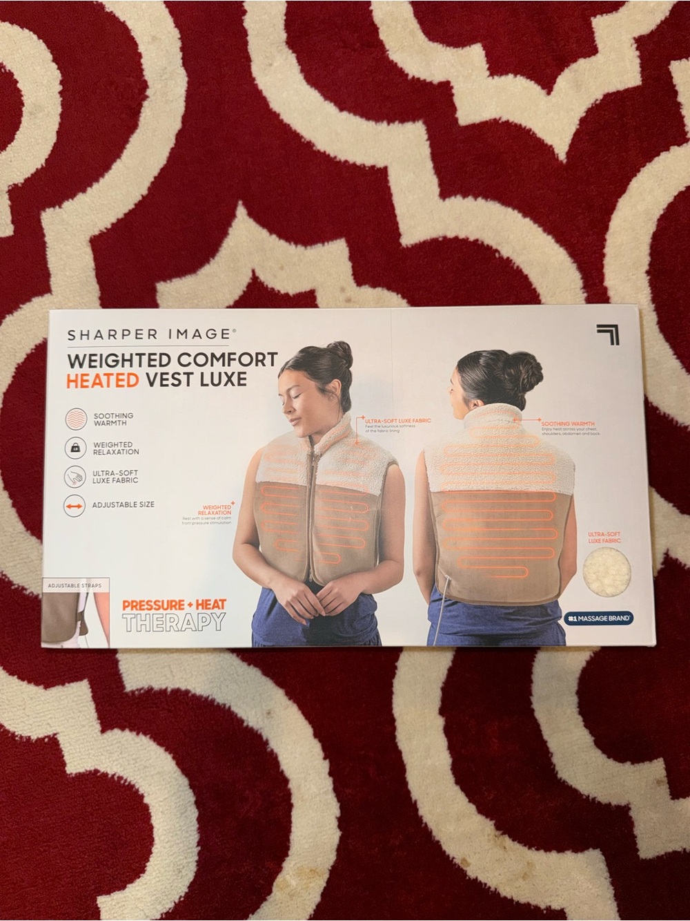 Lux Heated Weighted Comfort Vest in Cream and Tan